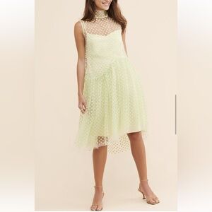 Naya Rea SZ 14 embroidered tulle overlay mint dance all night midi dress.